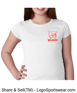 Girls Fitted Wildcats Mascot West Hillsborough School T-shirt Design Zoom
